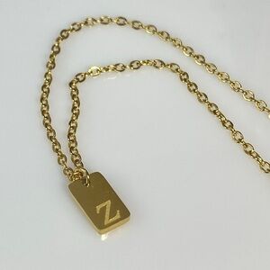 Initial Letter Z Tag Necklace